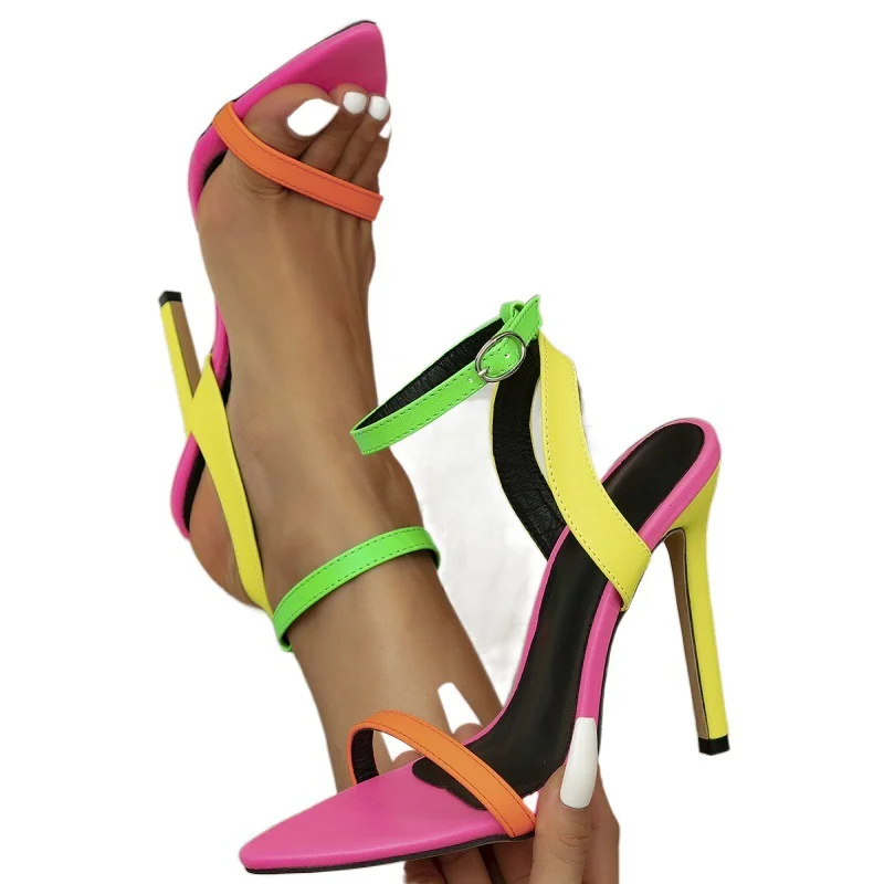 Yyvonne New High Heel Sharp Head Fish Mouth Sandals