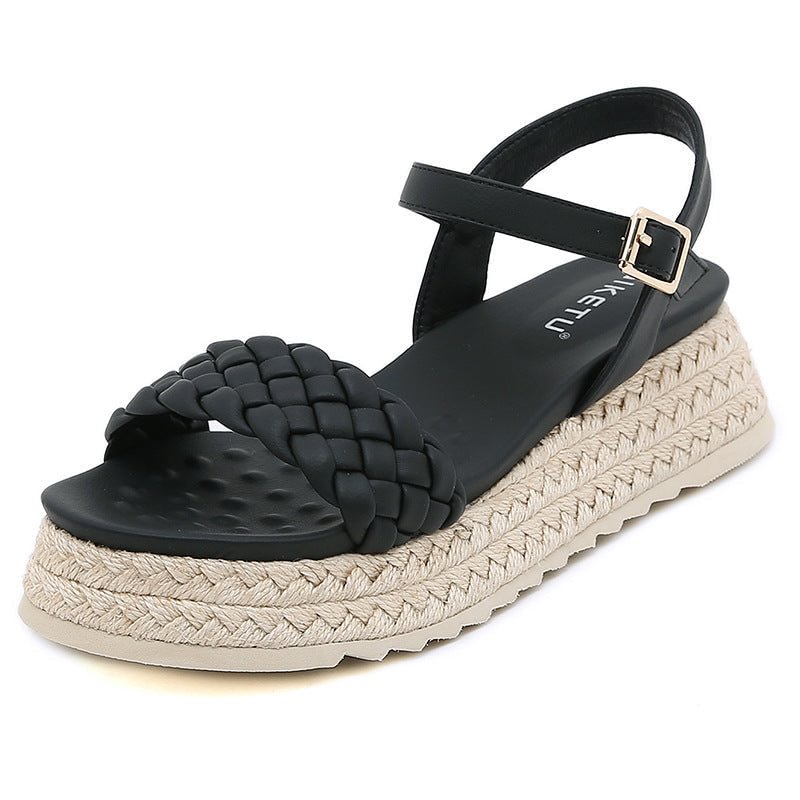 Summer Fashion Platform Woven Beach Sandals