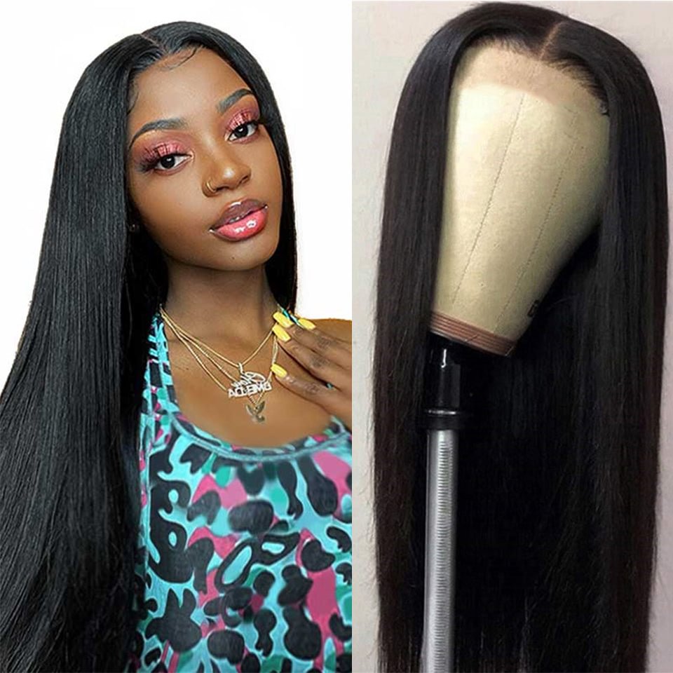 Vallbest Straight Hair T Part Lace Wig Virgin Human Hair Wigs 150%-250% Density US Mall Lifes