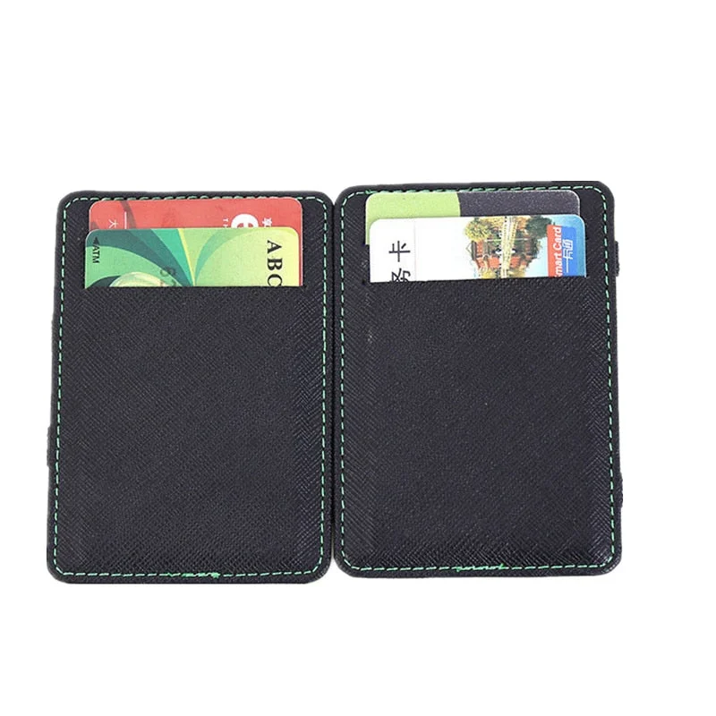 PURDORED 1 Pc Magic  RFID Card Holder PU Leather Men Credit Card Holder Business ID Card Wallet Case To Protect Cards Tarjetero