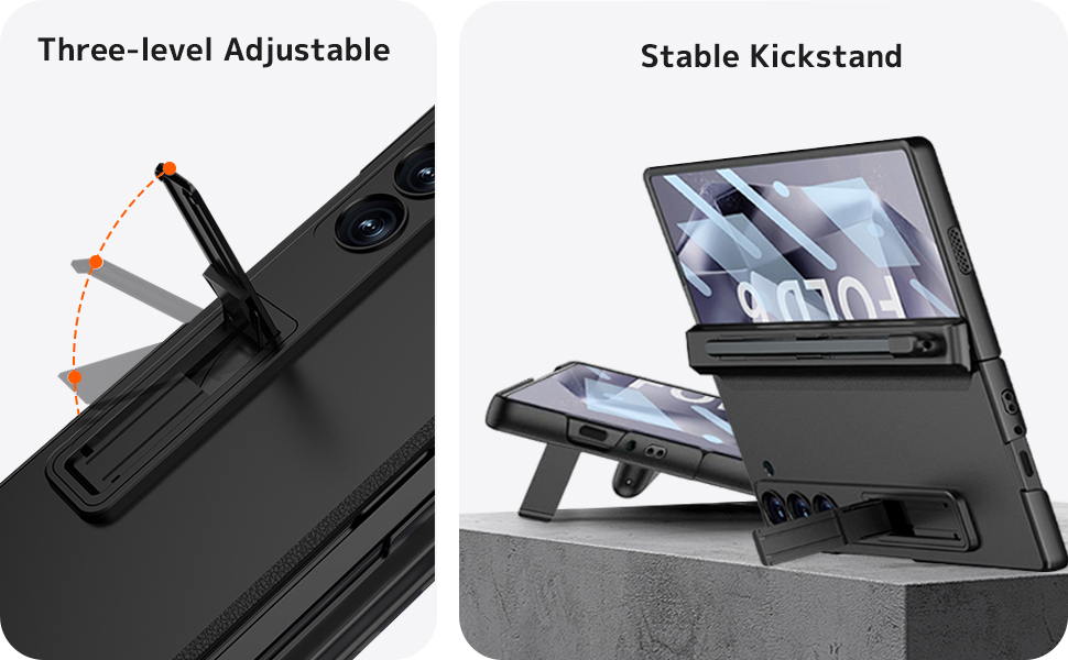 Samsung Galaxy Z Fold 6 Case with S Pen Holder & Magnetic Hinge Protection