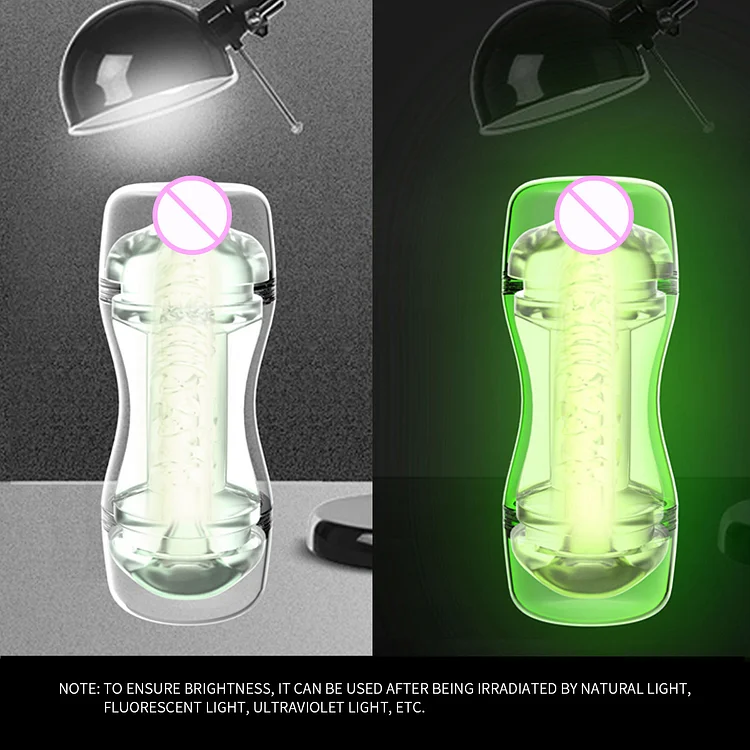 Glow In The Dark Aircraft Cup Men's Masturbation Exercise Cup Human Inverted Double Hole Male Toys Adult Sex Products Wholesale