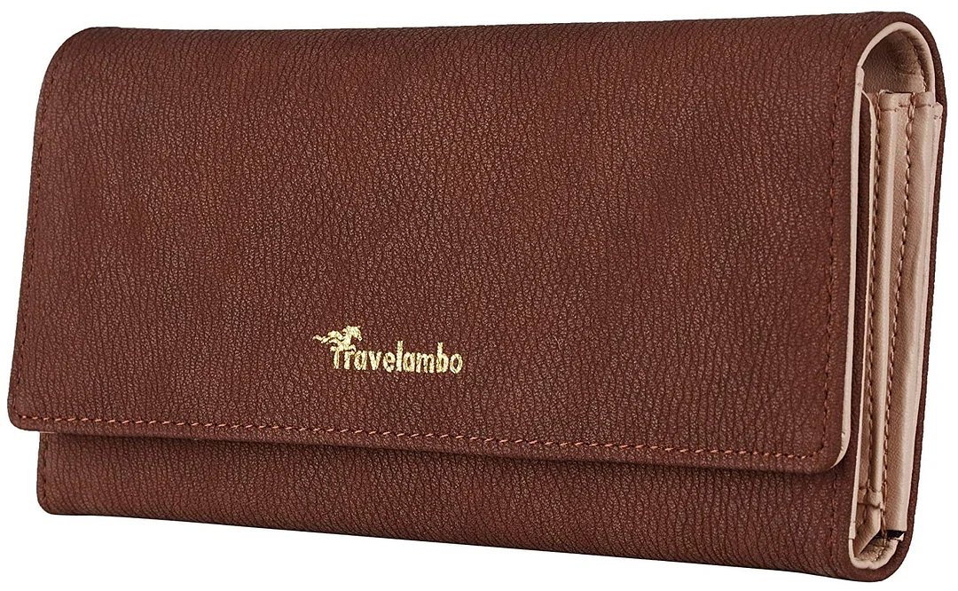 Womens Wallet Faux Leather RFID Blocking Purse Credit Card Clutch