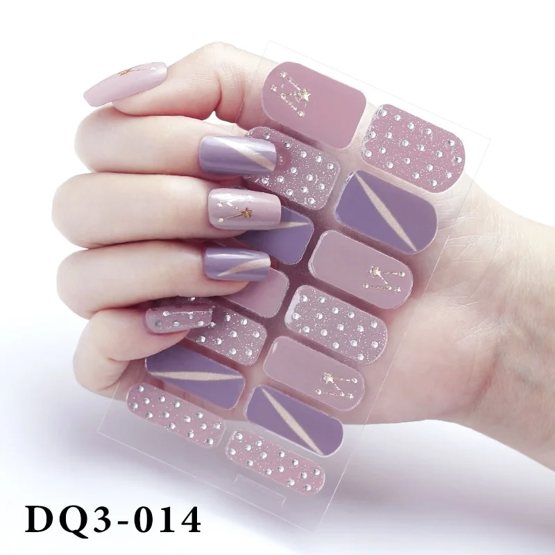 Churchf Nail Stickers Fashion Design Nail Polish Stickers Full Cover Nail Decorations for Manicure Self Adhesive Decals for Nails-Nail Inspo