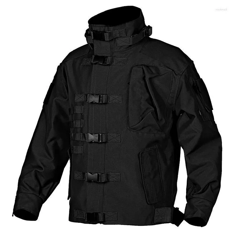  Men Special Agent Windproof Waterproof Multi-pocket Cargo Outdoor Combat Coat