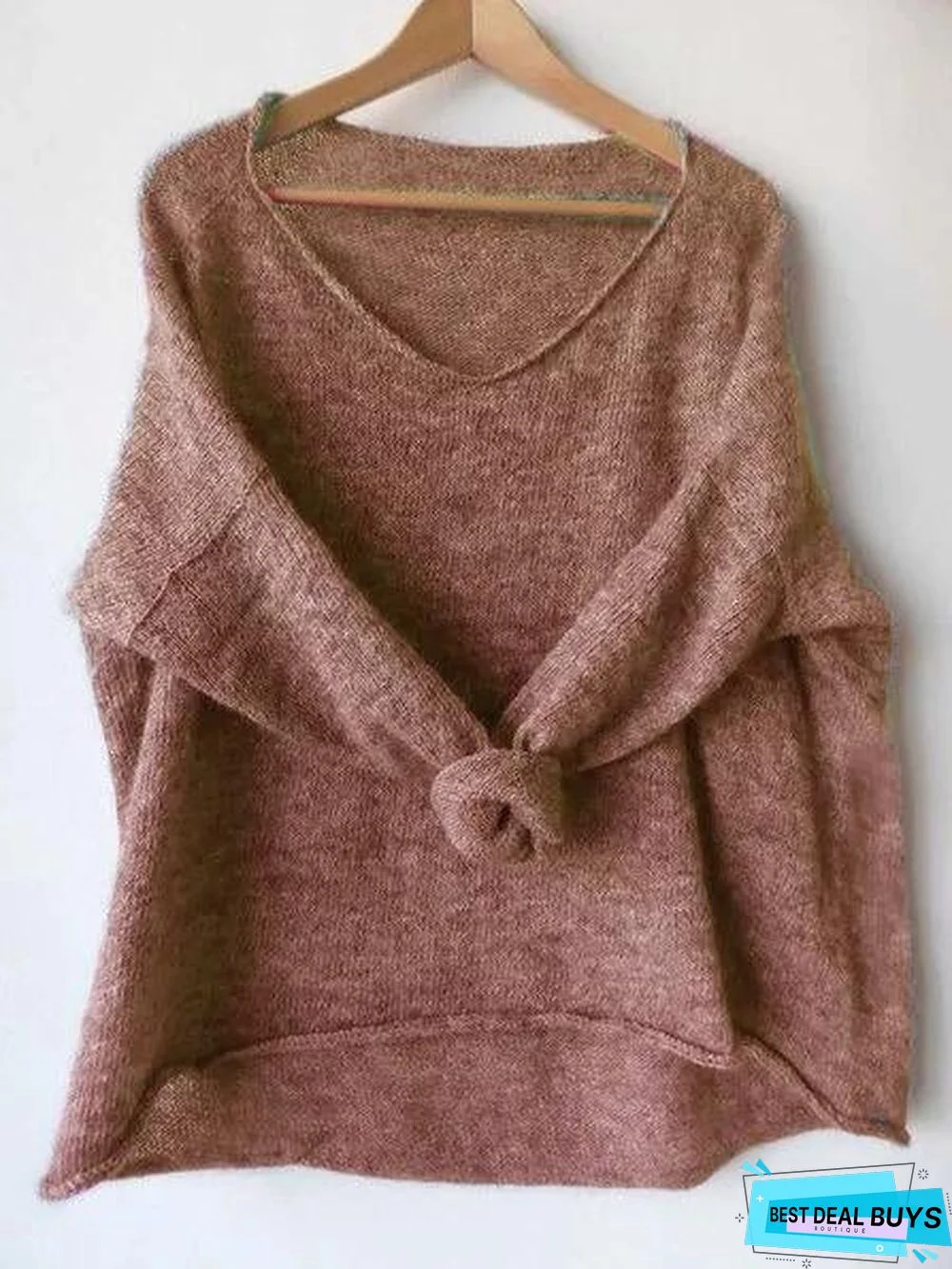 Casual Crew Neck Solid Sweater