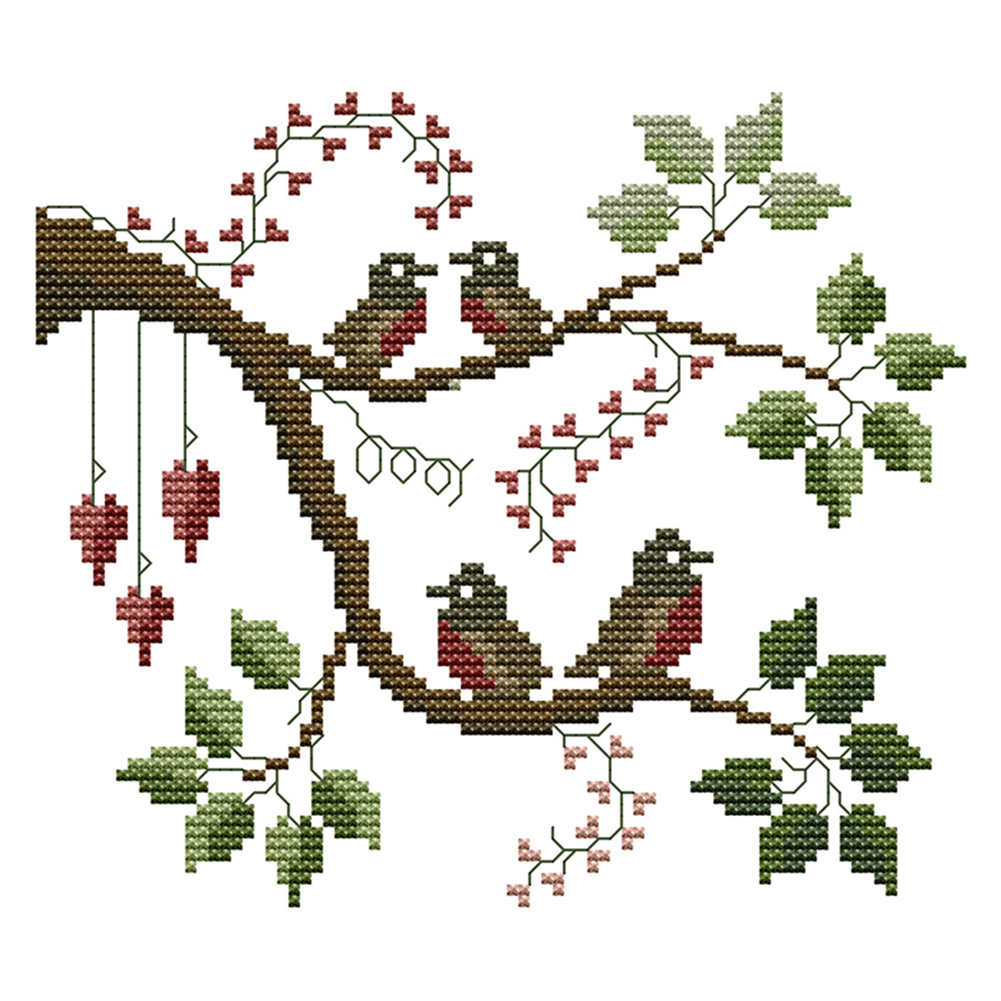 

Bird - 14CT Stamped Cross Stitch - 21*21CM, 501 Original