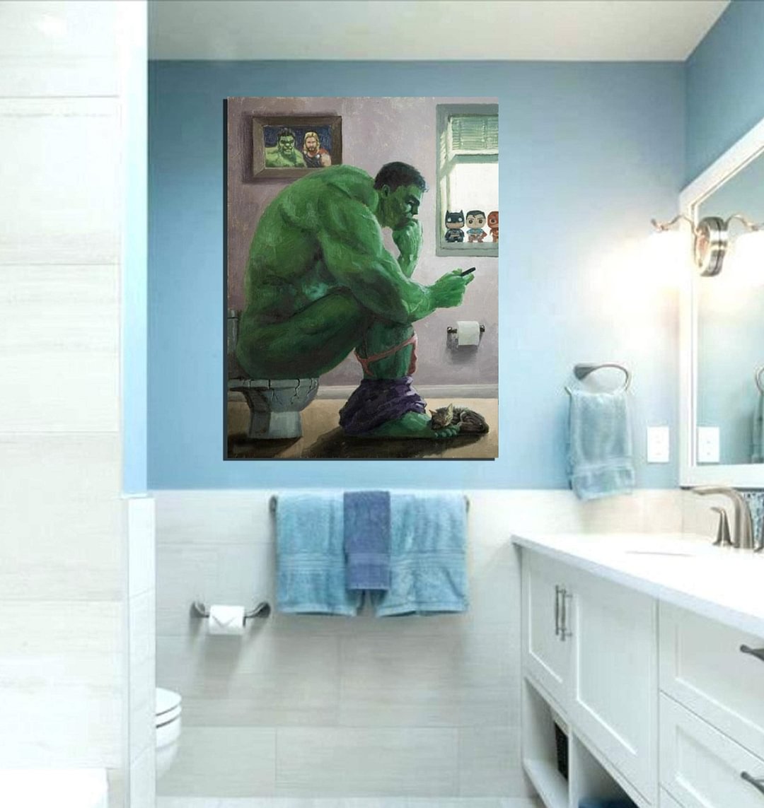 The Hulk Bathroom Art Print: "Hulk Splash!" ART PRINT