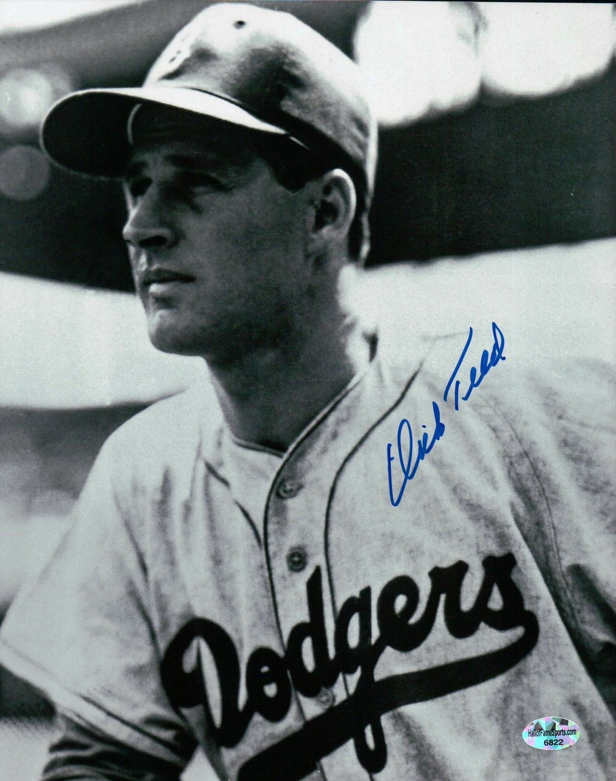 Dick Teed Signed 8X10 Photo Poster painting Autograph Los Angeles Dodgers B/W Headshot Auto COA