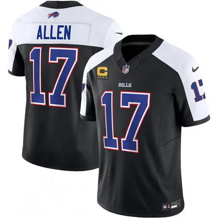 Men's Buffalo Bills #17 Josh Allen Black Alternate 2026 4-Star C Patch Vapor F.U.S.E. Untouchable Limited Jersey
