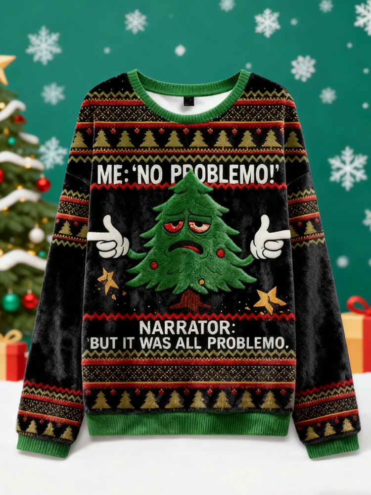 Funny Christmas Tree Christmas Ugly Flannel Sweater elevenforest