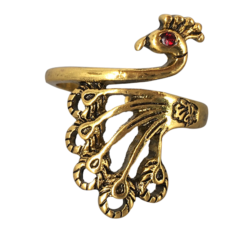 

Sewing Needlework Knuckle Ring Retro Crochet Opening Ring (Gold Peafowl), 501 Original