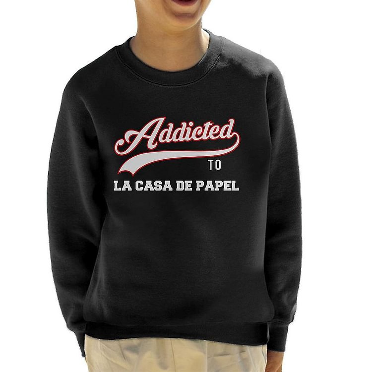 Addicted To La Casa De Papel Baseball Style Text Kid's Sweatshirt