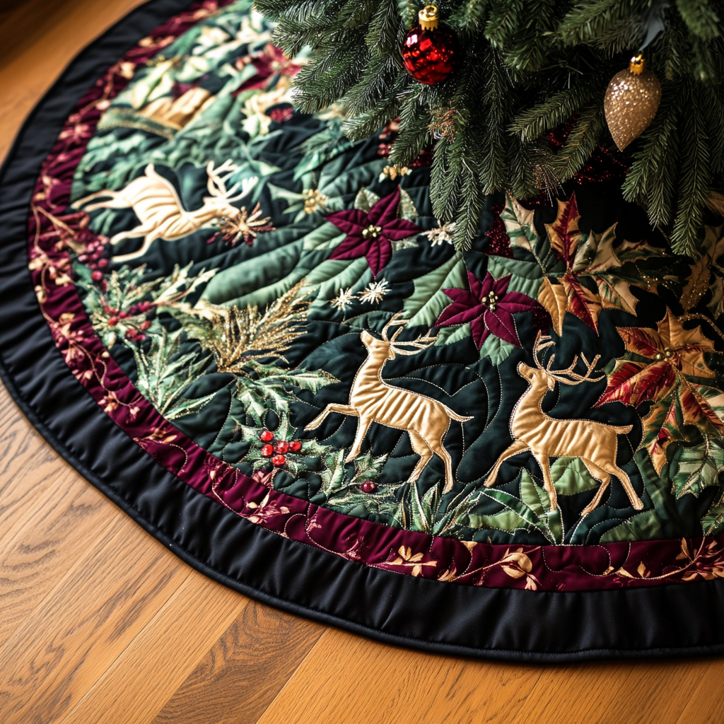 Joyful Journey Quilted Christmas Tree Skirt NCU0VH420