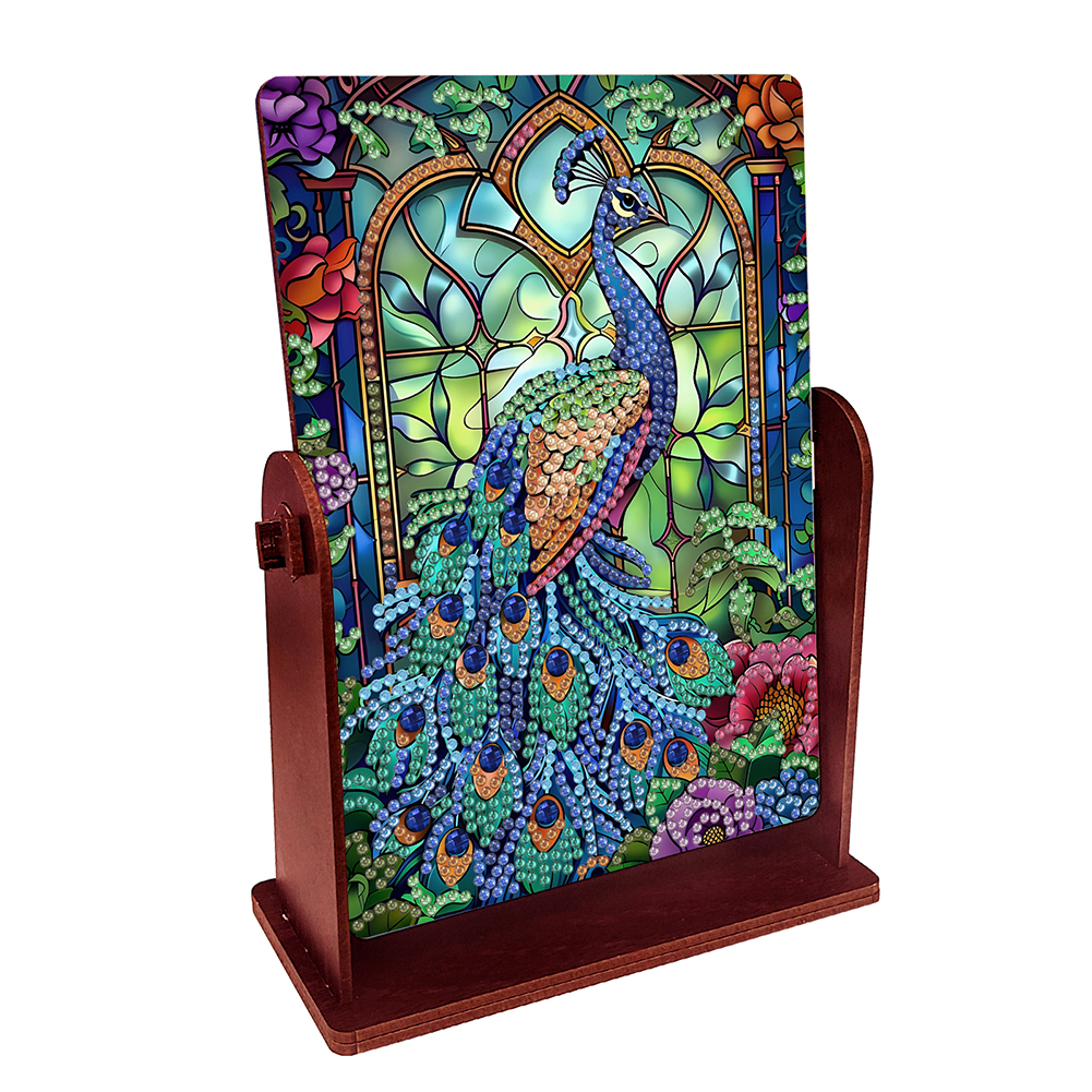 Peacock Special Shape Diamond Painting Mirror Table Top Diamond Mirror Kit
