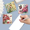 6Pcs Diamond Painting Flowers Butterflies Greeting Card with Envelopes for Beginner Adult Holiday Gifts