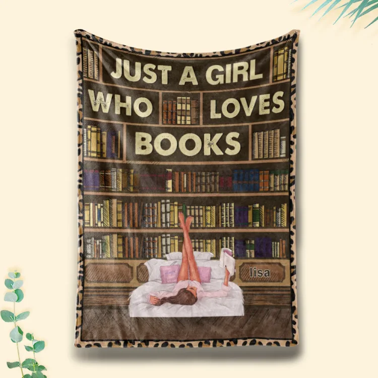 Reading Just A Girl Boy Who Loves Books Vintage - Personalized Custom Blanket