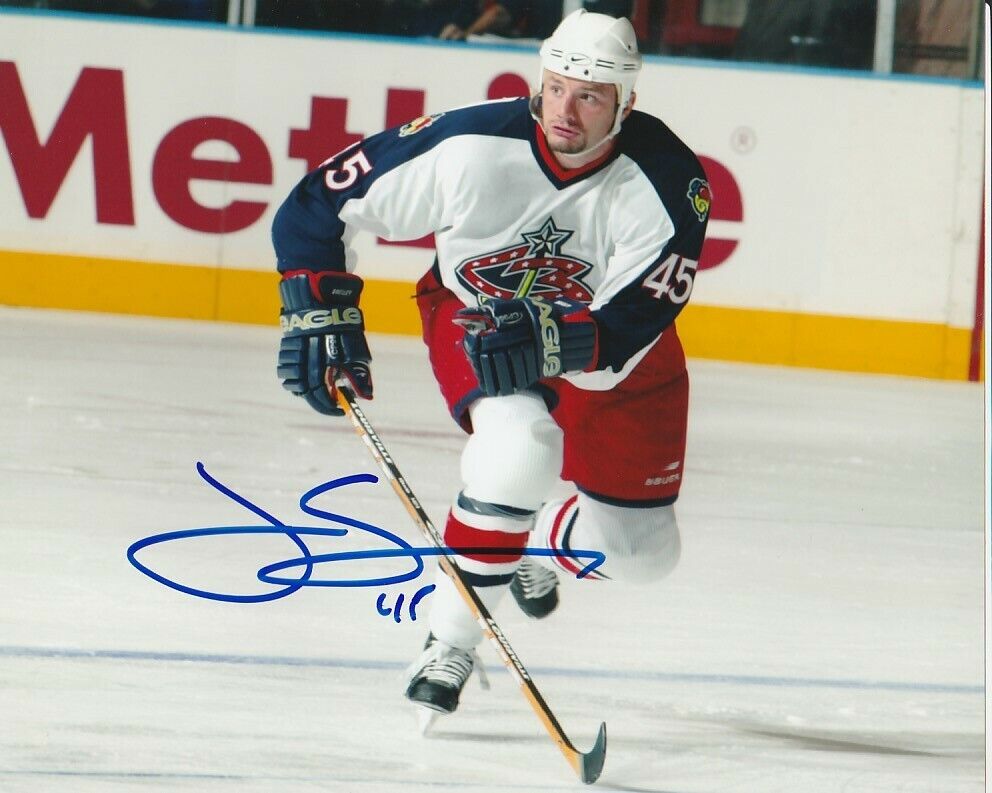 JODY SHELLEY SIGNED COLUMBUS BLUE JACKETS 8x10 Photo Poster painting #2 Autograph