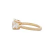 18K Yellow Gold 2.5ct Round Lab Diamond Round Prong Basket Three-stone Engagement Ring with Two Ring Enhancers in Bridal Ring Set Design
