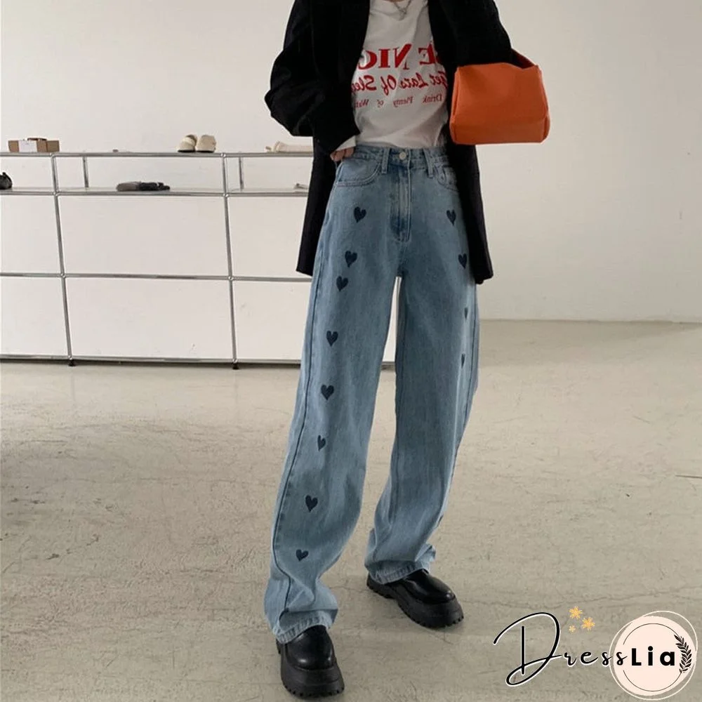 Woman Jeans High Waist Clothes Wide Leg Denim Clothing Blue Streetwear Vintage Quality Fashion Harajuku Straight Pants