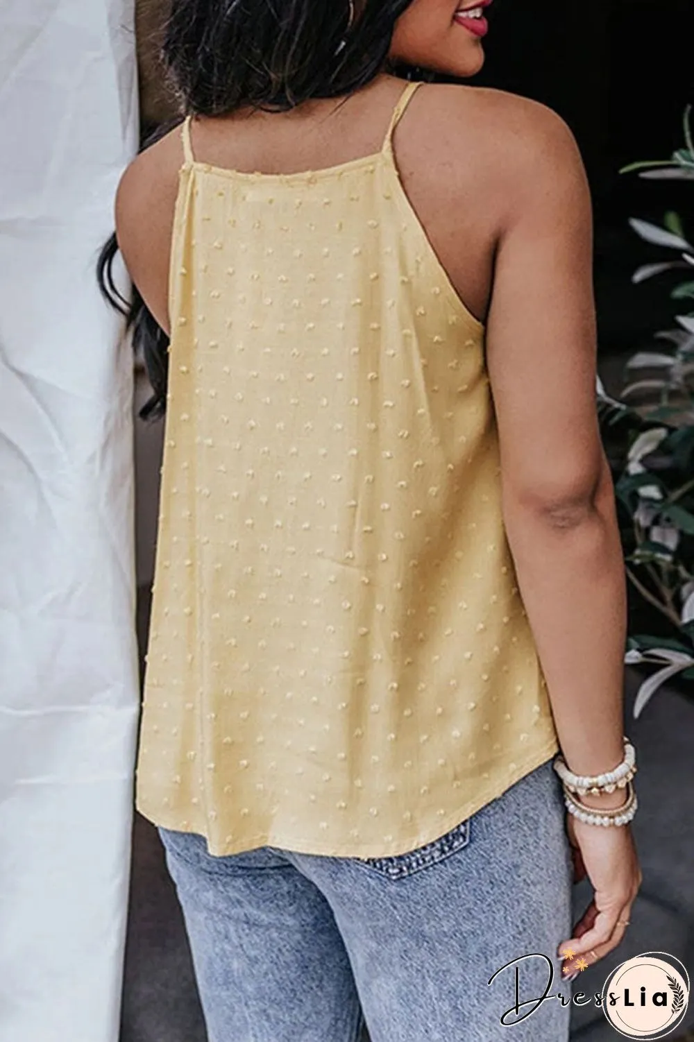 Fashion Casual Split Joint Spaghetti Strap Tops