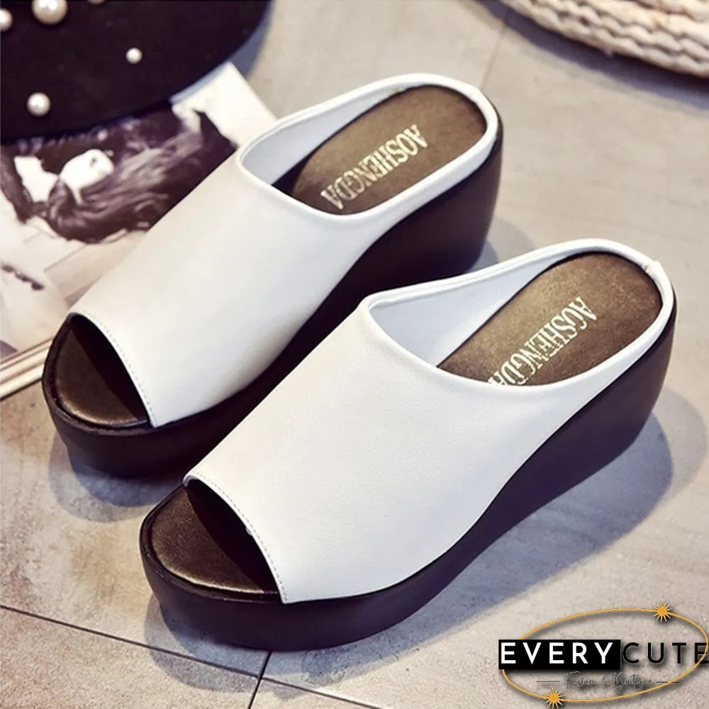 Plus Size Womens Shoes for Summer Fashion Leisure Peep Toe Flip Flop Sandals Platform