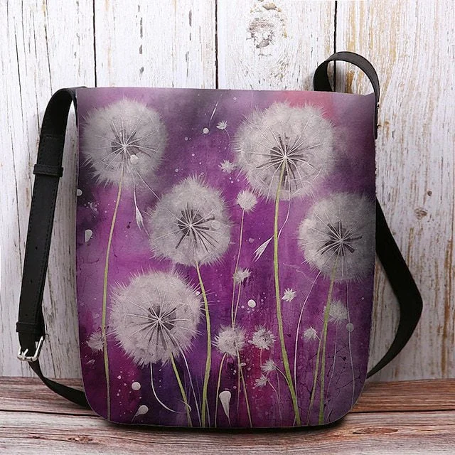 Style & Comfort for Mature Women Women's Dandelion Print Crossbody Bags Shoulder Bags