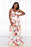 Strap Tube Floral Printed See Through Maxi Dresses