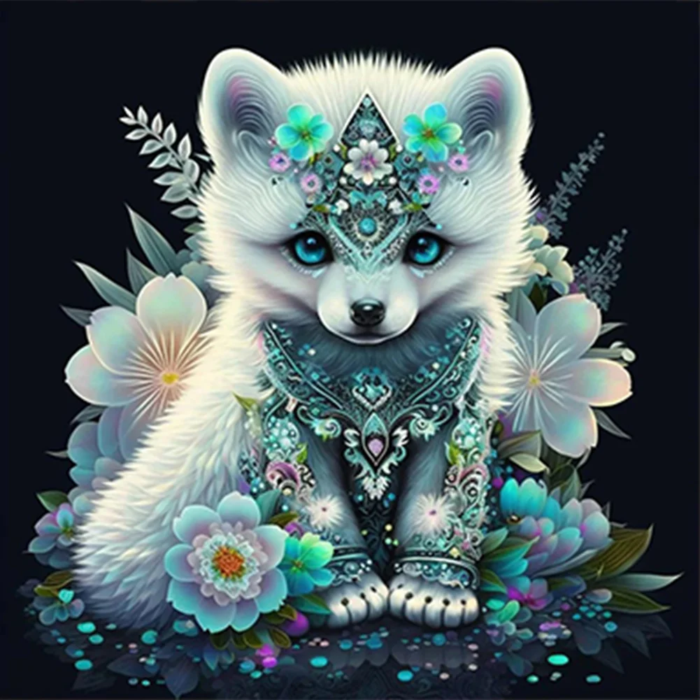 Full Round Diamond Painting - Jeweled Fox(30*30cm)