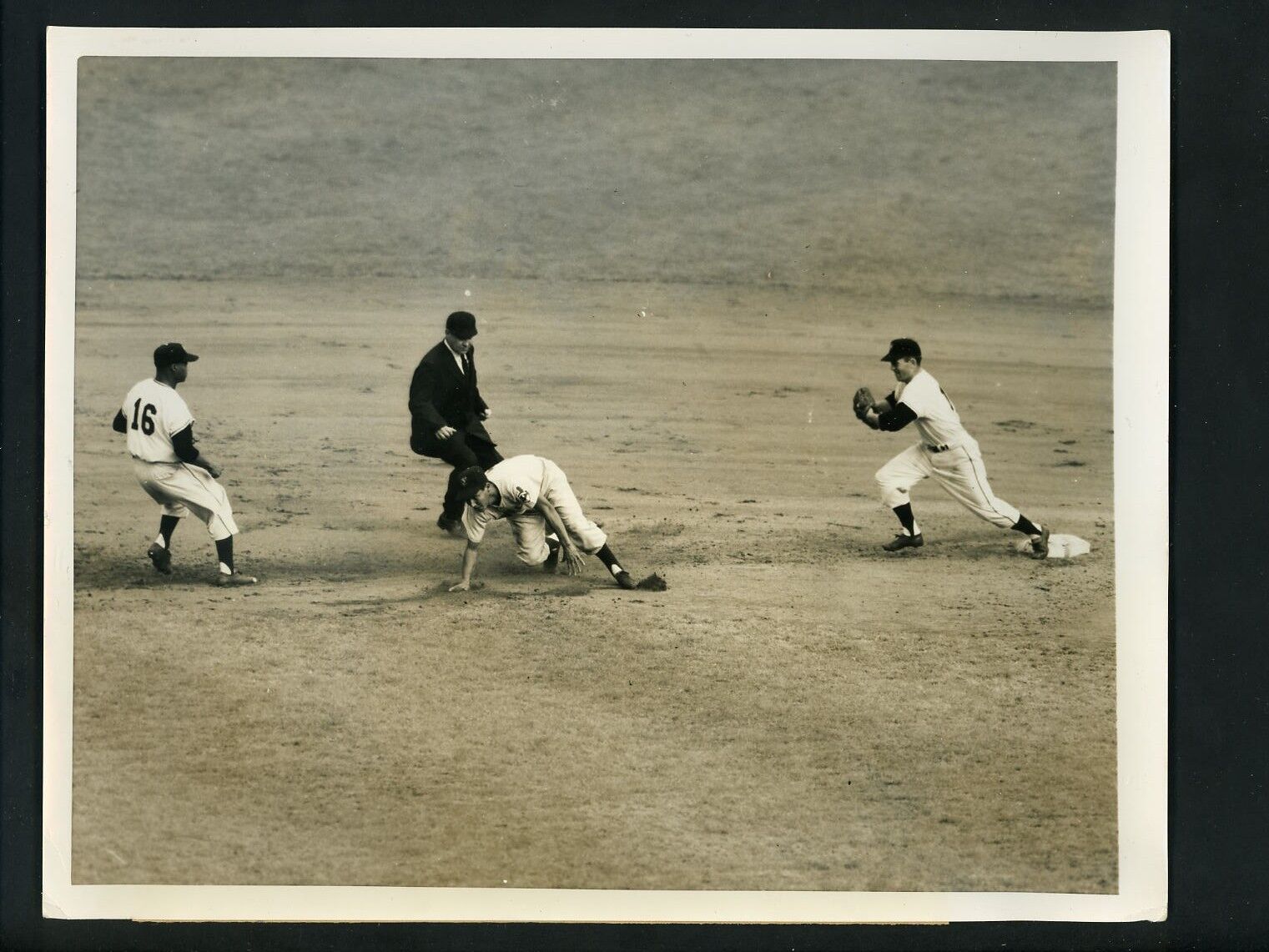 Bobby Avila Davey Williams 1954 World Series Press Photo Poster painting Indians New York Giants