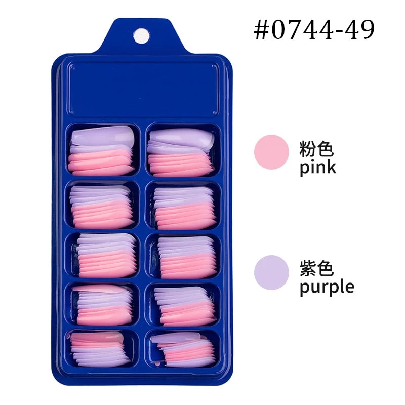 Lamemoria 100/500pcs/opp/box Fake Nails Coffin Nail Tips Press on Nails Natural Clear Long Ballerina DIY False Nail Full Cover-Nail Inspo