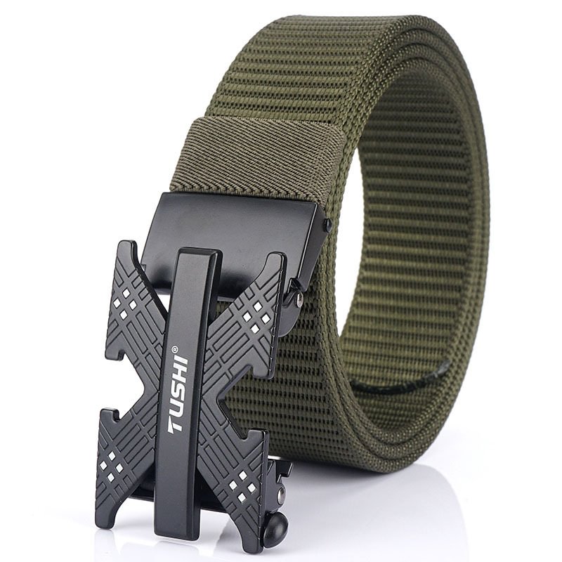 Men's casual nylon toothless automatic buckle belt / [viawink] /