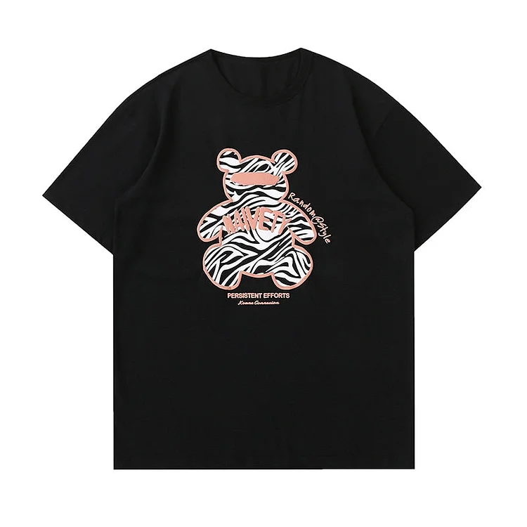 Hip-hop Teddy Bea T-shirt - Gotamochi Kawaii Shop, Kawaii Clothes