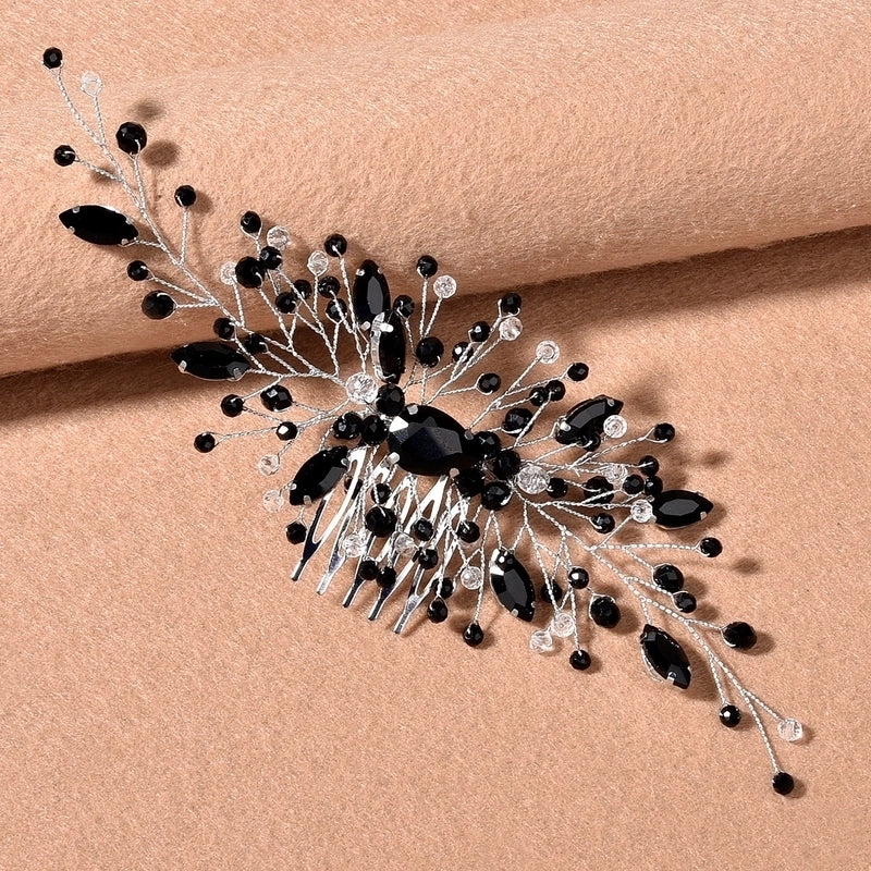 Luxurious Geometric Alloy Inlay Rhinestones Insert Comb