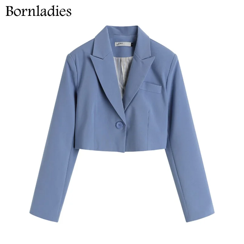 Bornladies Autumn Two Piece Sets Korean Fashion Blazer Suits Women Crop Coat and Pant Suits Long Sleeve Ensemble 2 Pieces Outfit