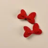 Cute Red Black Velvet Bowknot Hair Clips 