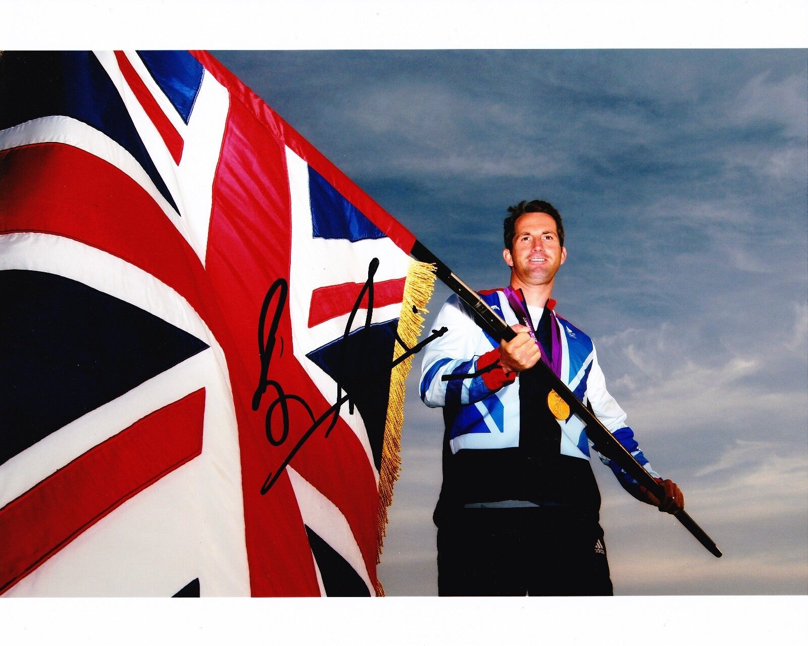 Ben Ainslie Signed 10X8 Photo Poster painting London 2012 Olympics AFTAL COA (A1)