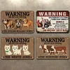 4PCS Farm Warning Signs - Vintage Metal Signs - 20*30cm/30*40cm - Warning&Farm