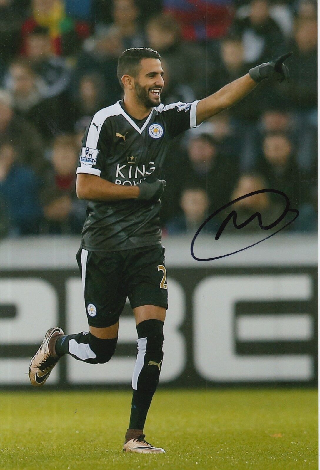 LEICESTER CITY HAND SIGNED RIYAD MAHREZ 12X8 Photo Poster painting 6.