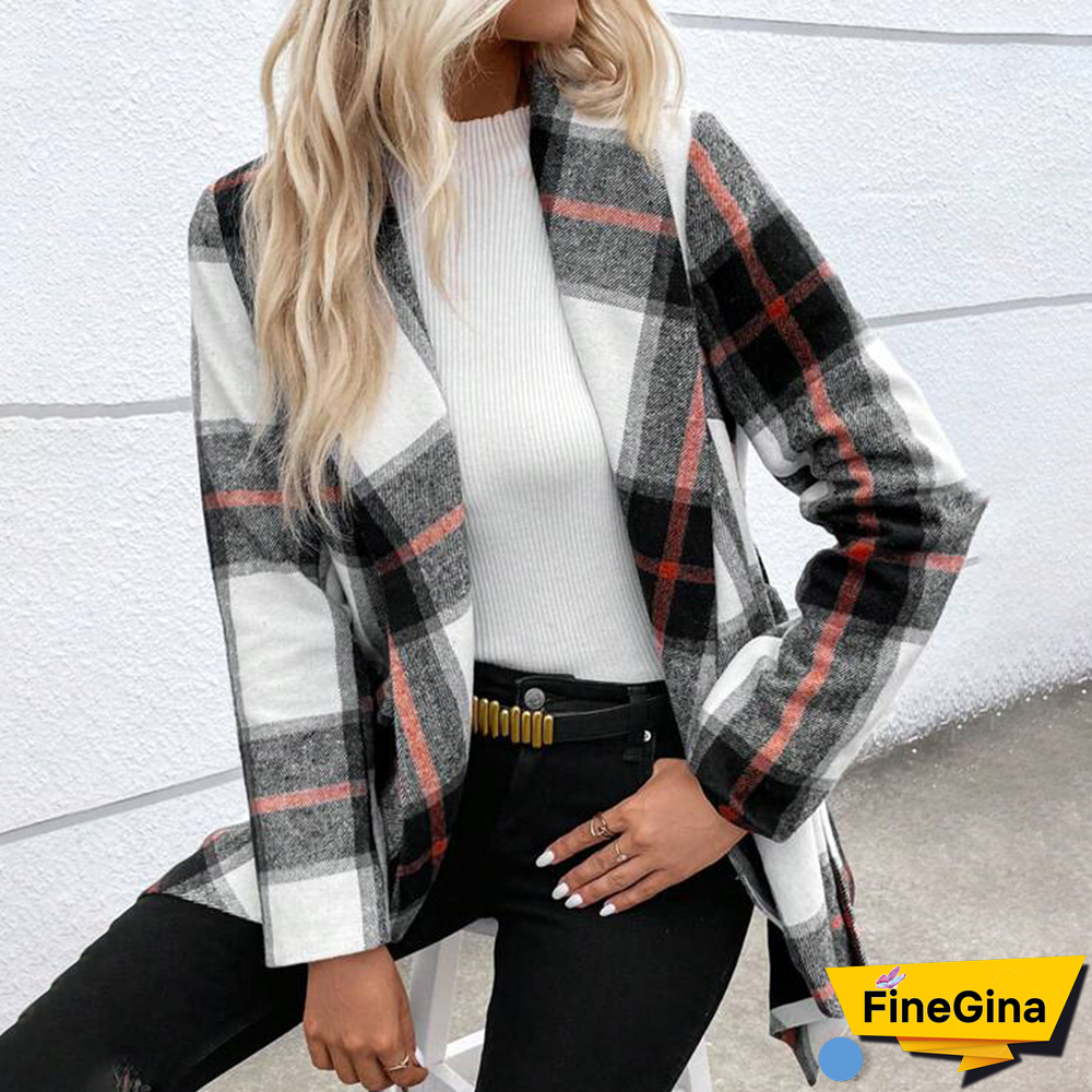 Modern Long Sleeve Plaid Outerwear