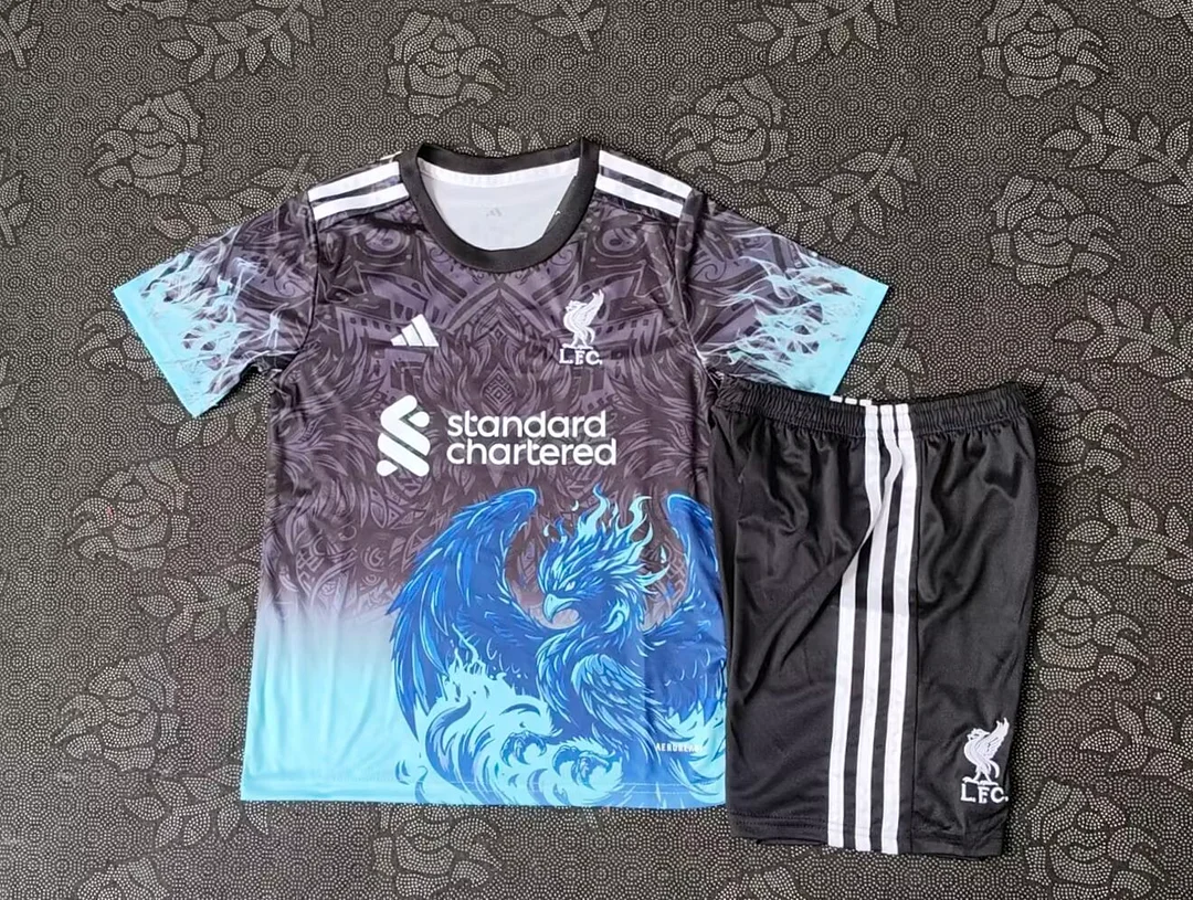 2025/26 Liverpool Special Edition Gray and Blue Football Jersey  Kids Size