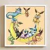 (Stamped/Counted) Evolution Form Of Pok&eacute;mon Eevee - 11CT Cross Stitch 50*50cm/19.69*19.69in