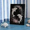 (30x40cm)DIY Pearl Painting Framed Dolphin Handmade Pearl Material Art Kit Living Room Decor
