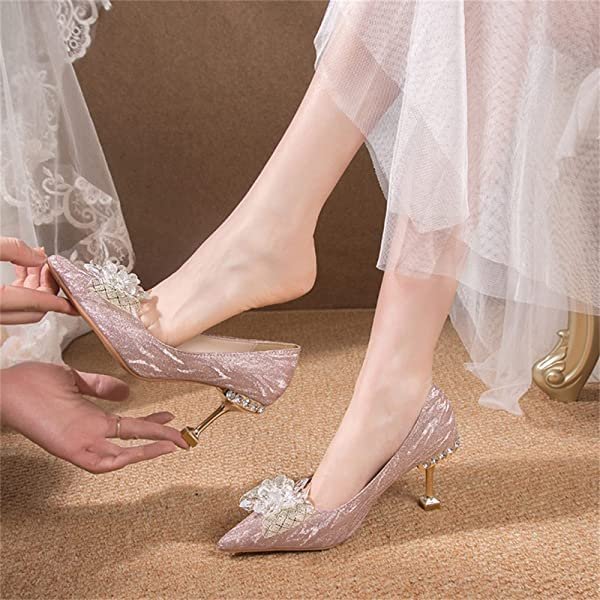 Women's Elegant Medium Low Heel Evening Wedding Shoes