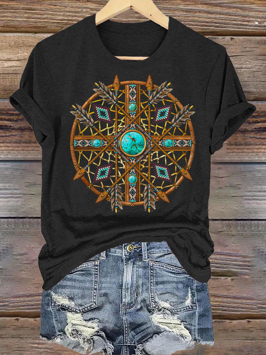 Aboriginal Mandala Crew Neck T-Shirt