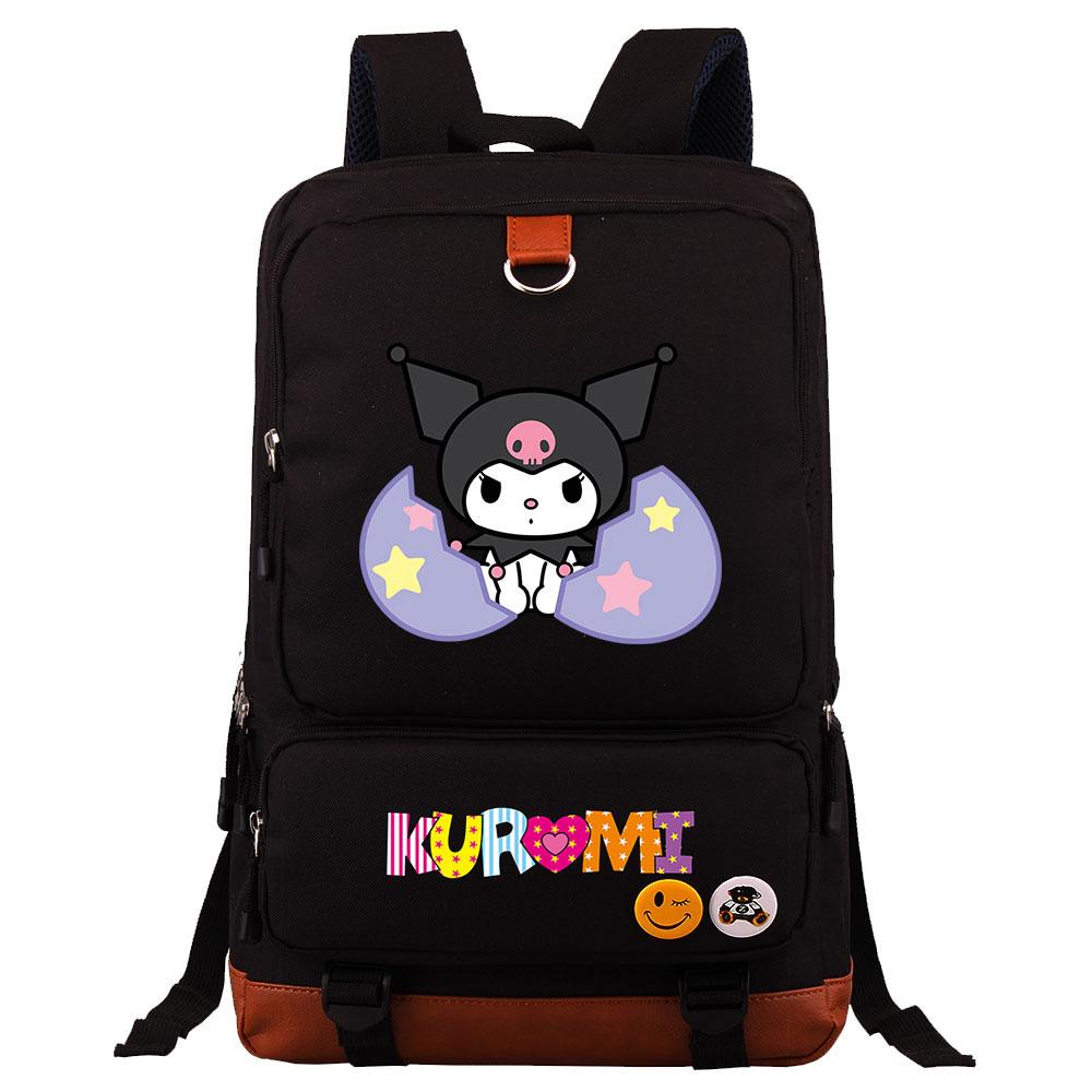 Mayoulove Kuromi Backpack Lightweight Design with Multiple Pockets for School Adventures-Mayoulove
