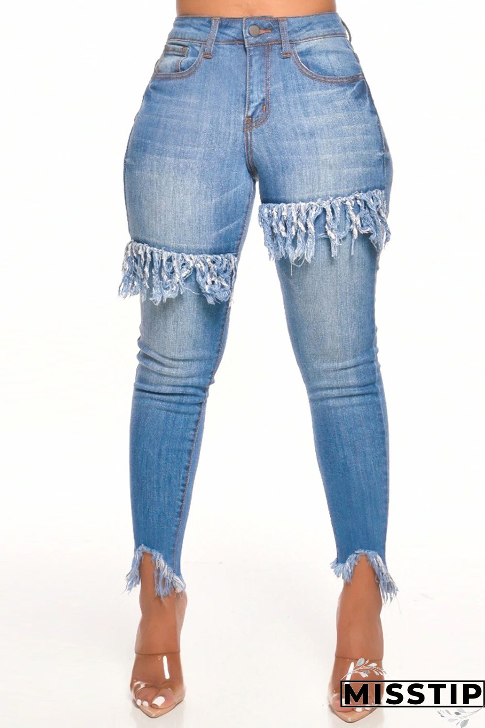 Blue Tassel Design Denim