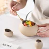 Eggshell Shaped Ceramic Bowl, Oval irregular Opening Tableware, Creative And Distinctive Restaurant Tableware