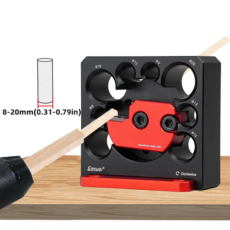 1 set adjustable dowel maker jig 8mm 20mm with carbide blades woodworking electric drill milling dowel round rod auxiliary tool details 2