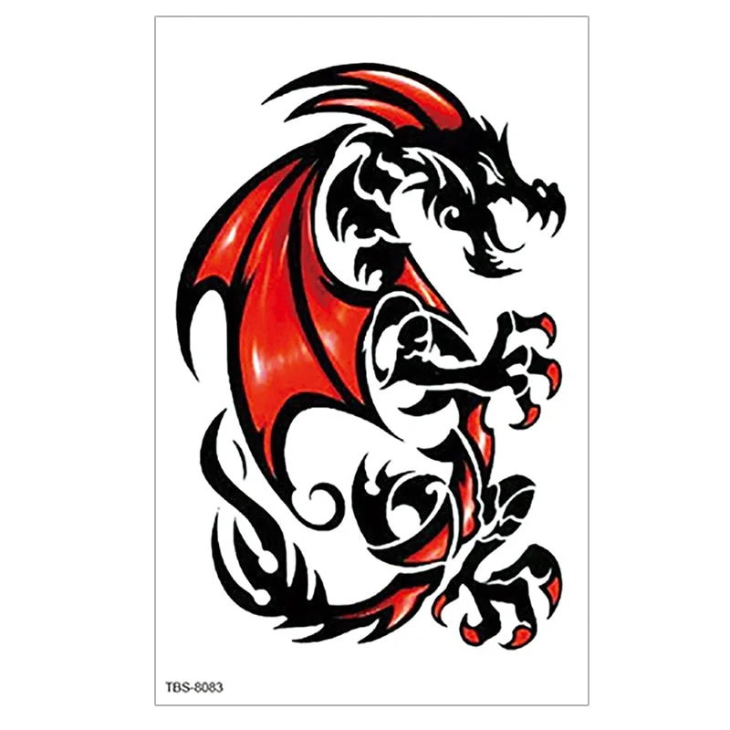 Waterproof Temporary Tattoo wolf tiger totem Fake Tatto Flash Tatoo cross angel Hand Arm middle size art Tattoos for Women men